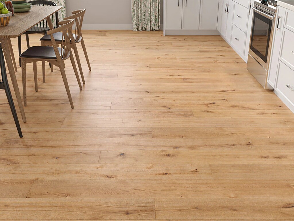 Timberlay Florence Oak Engineered Oak Flooring, Whitewashed, Brushed & Lacquered, 190x6x20 mm