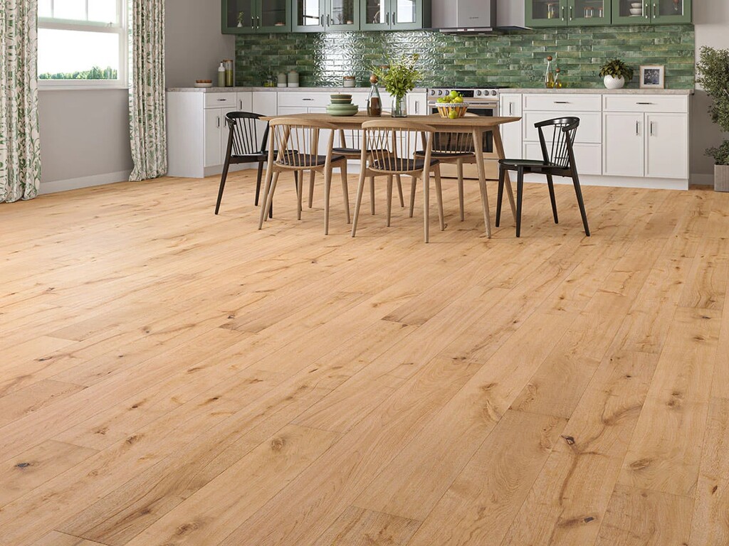 Timberlay Florence Oak Engineered Oak Flooring, Whitewashed, Brushed & Lacquered, 190x6x20 mm image