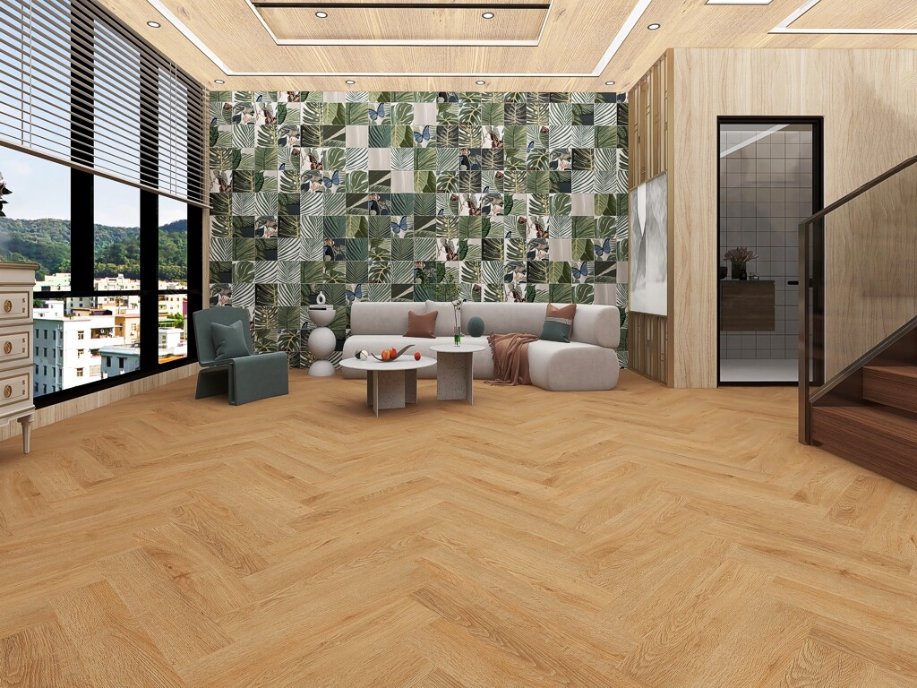 Xylo Holland Park Tuckers Point Herringbone LVT Vinyl Flooring, Dryback, 122x610x3 mm