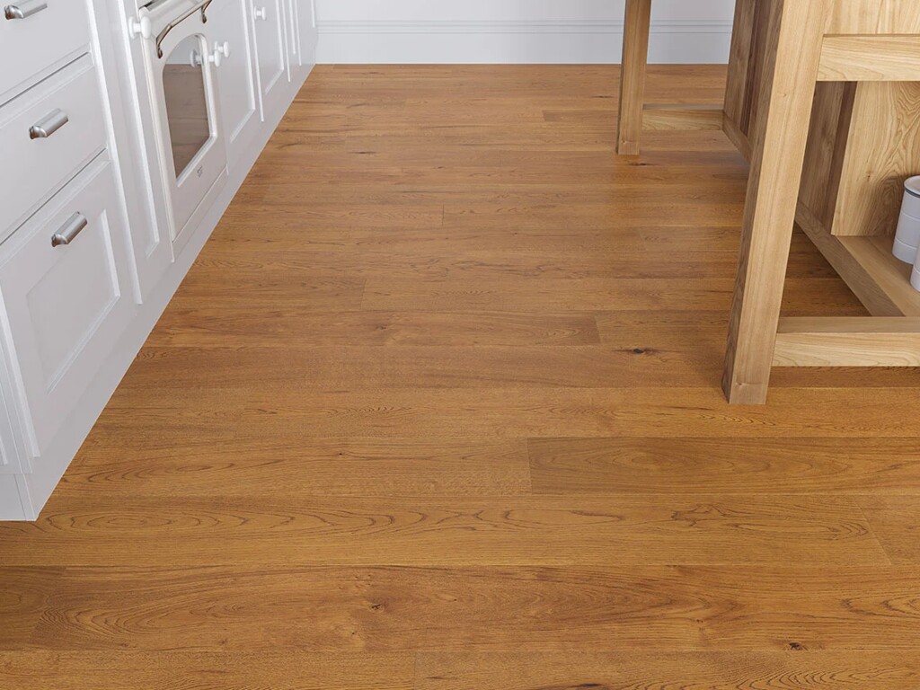 Timberlay Grizedale Oak Engineered Oak Flooring, Golden, Brushed & Lacquered, 190x6x20 mm