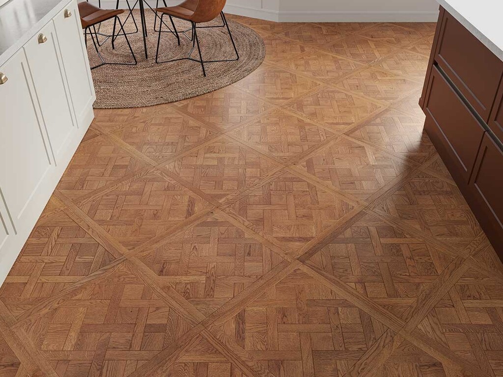 Timbercraft Classique Oak Versailles Parquet Flooring Panels, Brushed & Oiled, 600x3x14 mm
