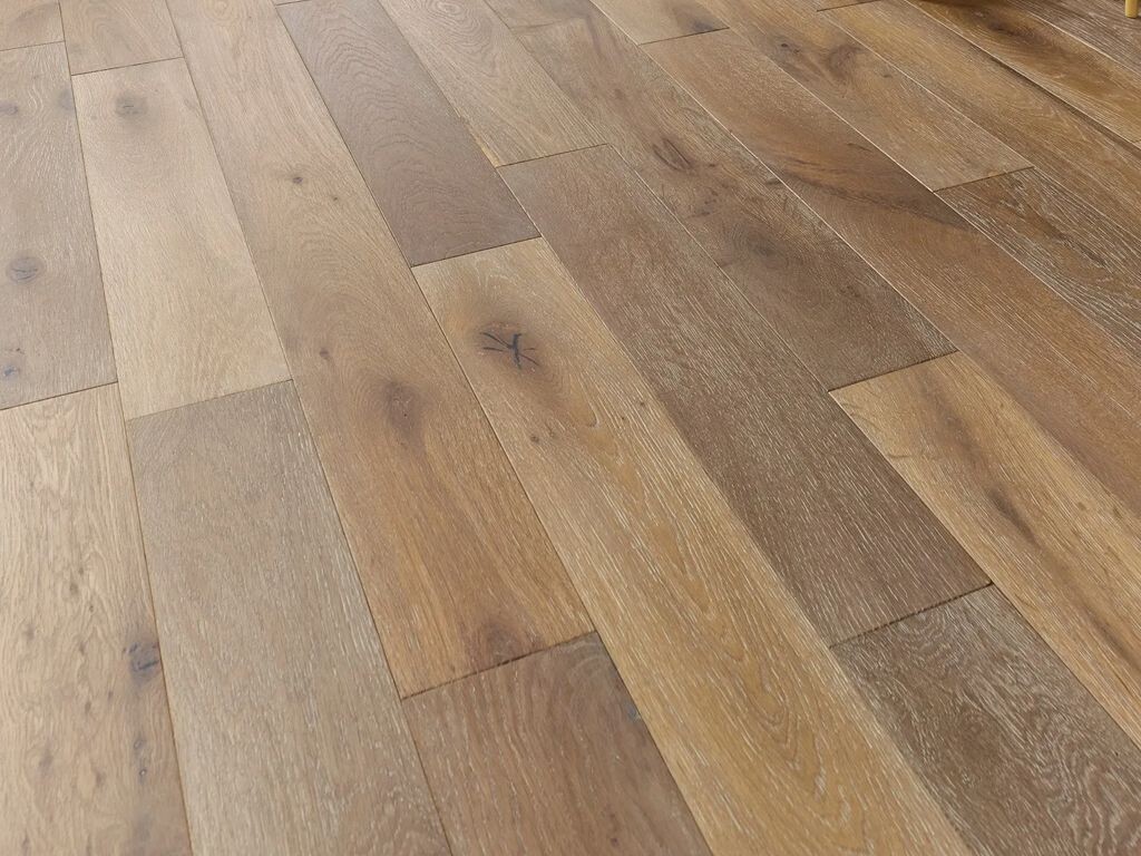 Evolve Engineered Oak Flooring, Smoked, Grey, Brushed & Oiled, 125x3x14 Mm