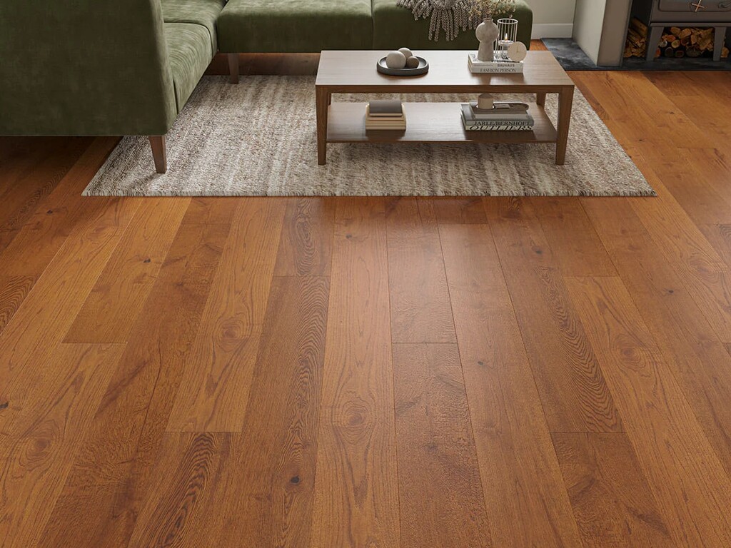 Timberlay Darwin Oak Engineered Flooring, Golden, Brushed & Oiled, 190x3x14 mm
