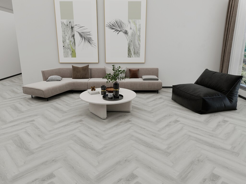Xylo Holland Park Sea Pines Herringbone LVT Vinyl Flooring, Dryback, 122x610x3 mm