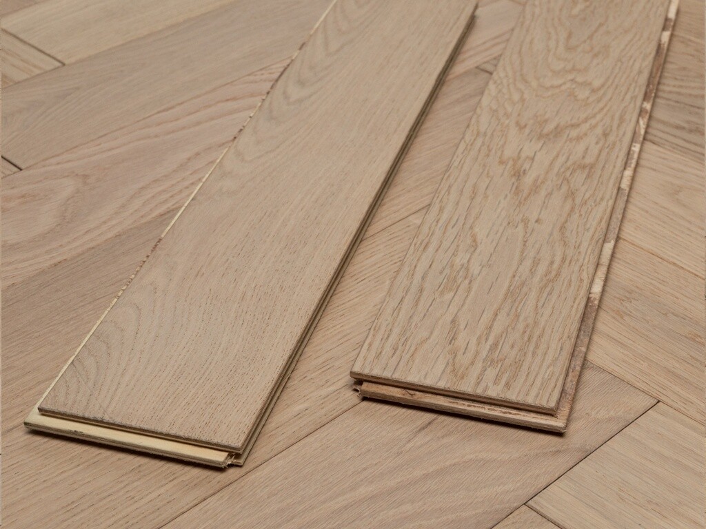 Timbercraft Herringbone Engineered Oak Parquet Flooring, Invisible, Lacquered, Prime 90x450x14 Mm