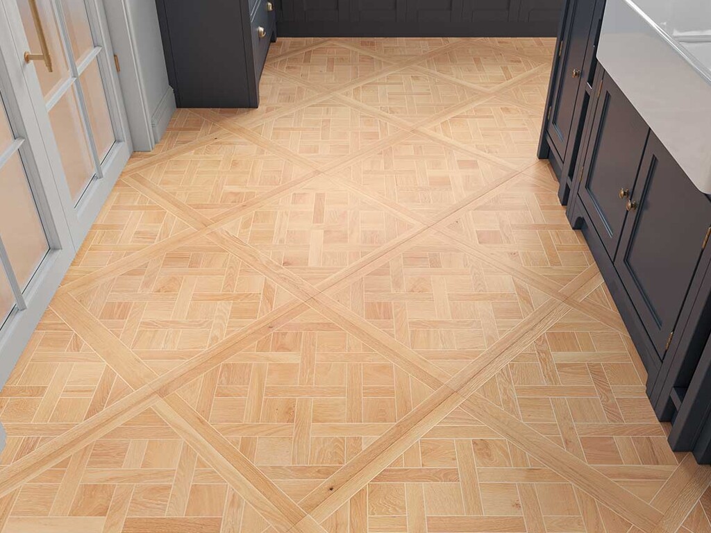Timbercraft Palais Oak Versailles Parquet Flooring Panels, Brushed & Oiled, 600x3x14 mm