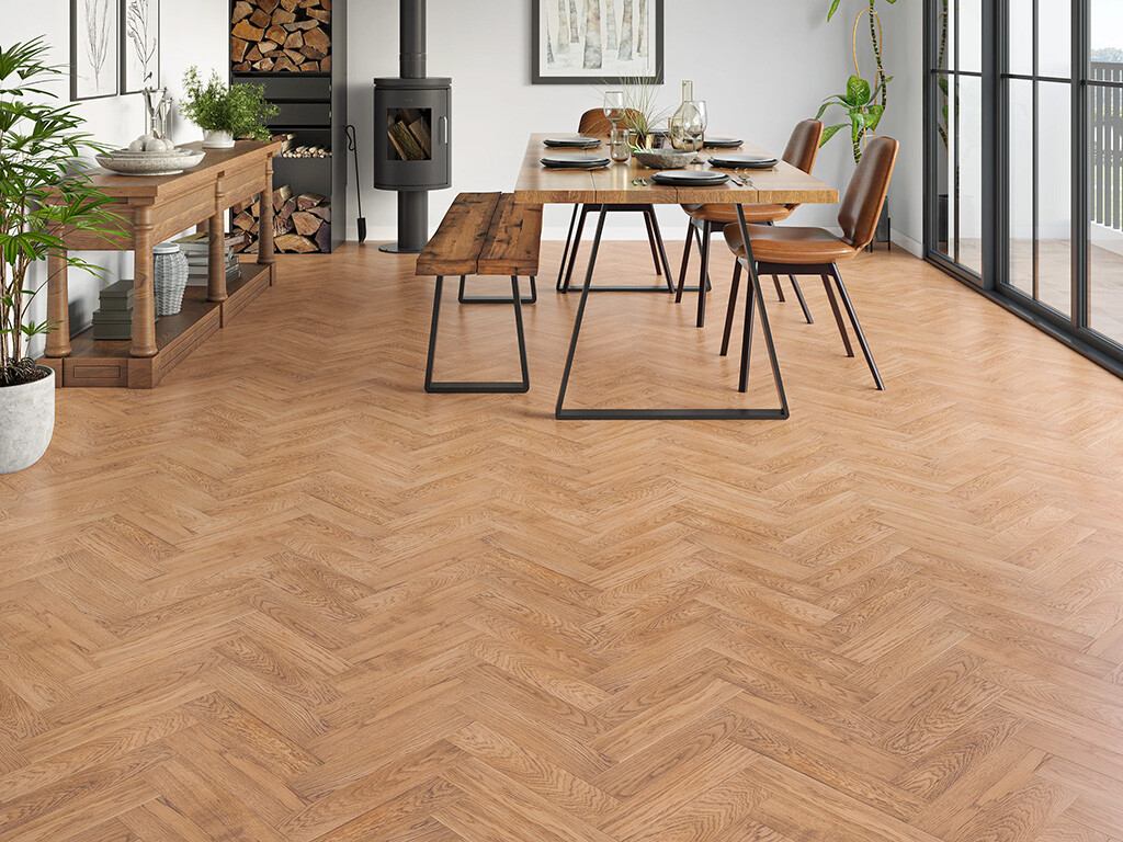 Timbercraft Dean Oak Parquet Flooring, Oiled, 80x350x20 mm image