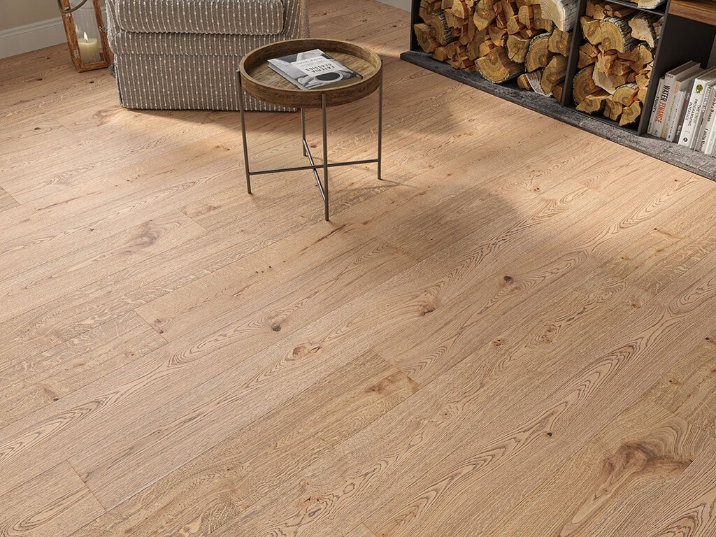 Timberlay Walton Oak Engineered Flooring, Smoked, Brushed & Oiled, 190x3x14 mm