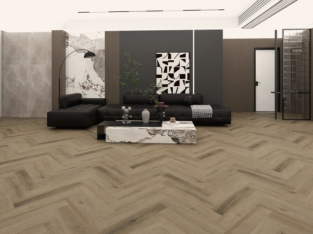Xylo Holland Park Royal Canberra Herringbone LVT Vinyl Flooring, Dryback, 122x610x3 mm