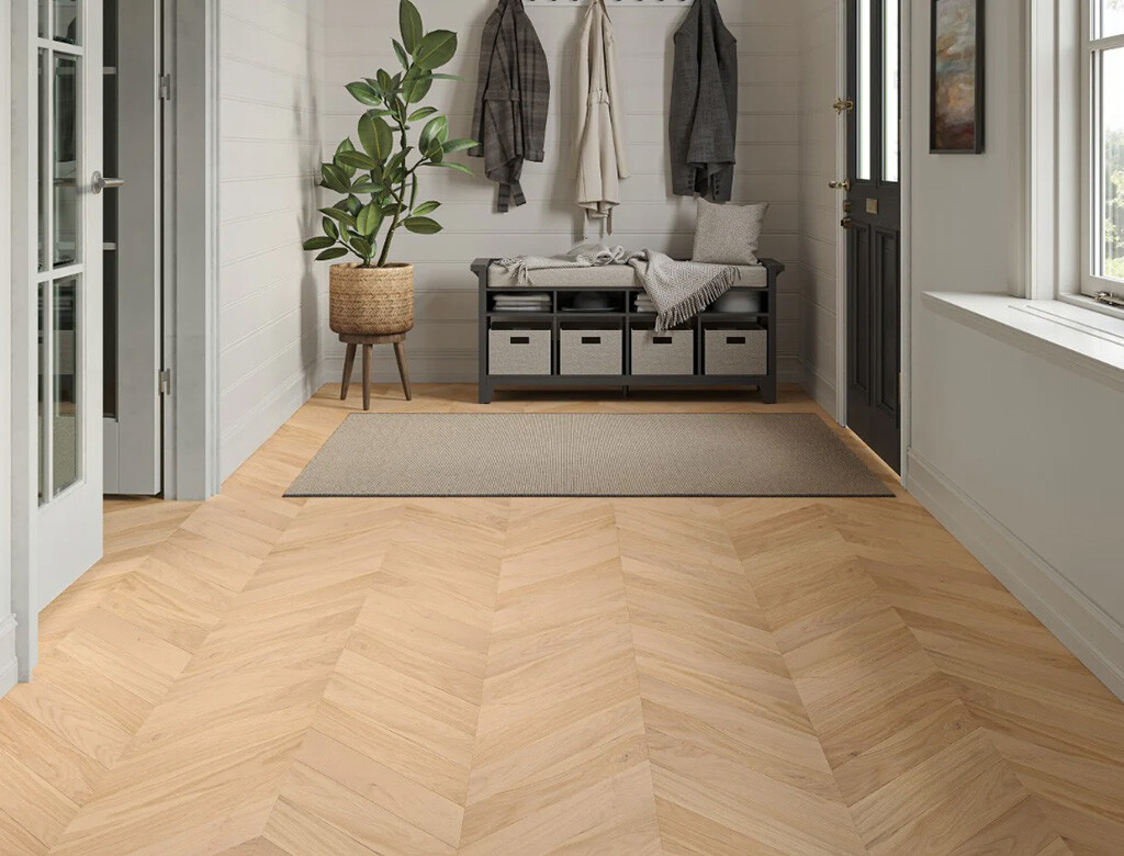 Timbercraft Sheringham Oak Chevron Parquet Flooring, Invisible, Oiled, 90x510x14 mm image