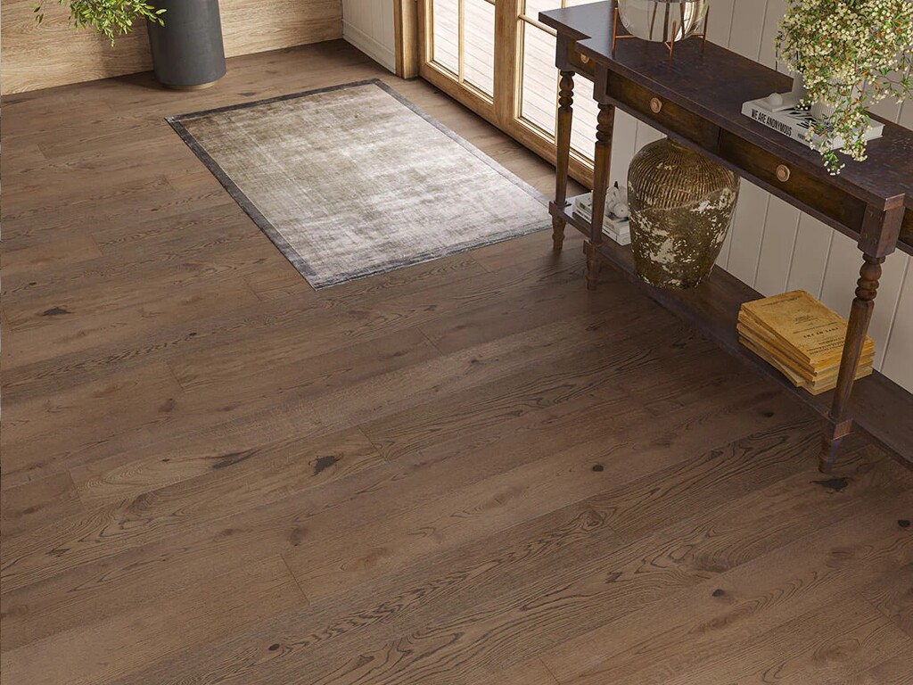 Timberlay Marston Oak Engineered Flooring, Brushed & Lacquered, 190x3x14 mm