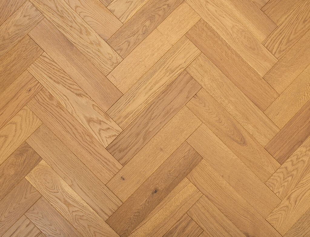 Timbercraft Roundhay Oak Parquet Flooring, Brushed & Lacquered, 90x450x15 mm