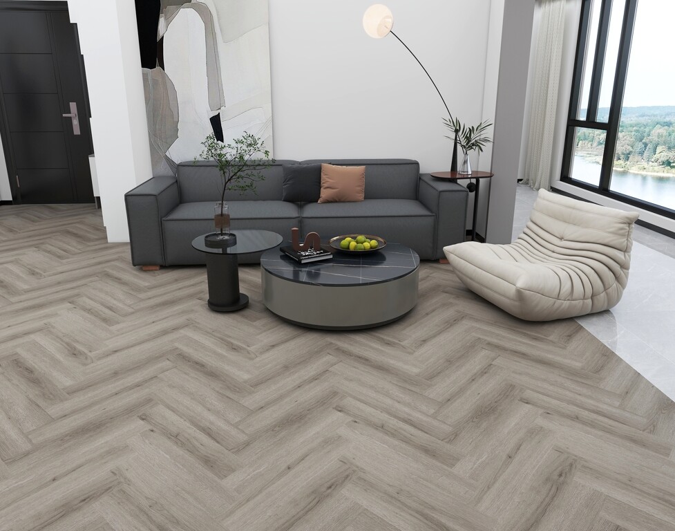Xylo Holland Park Ocean Ridge Herringbone LVT Vinyl Flooring, Dryback, 122x610x3 mm