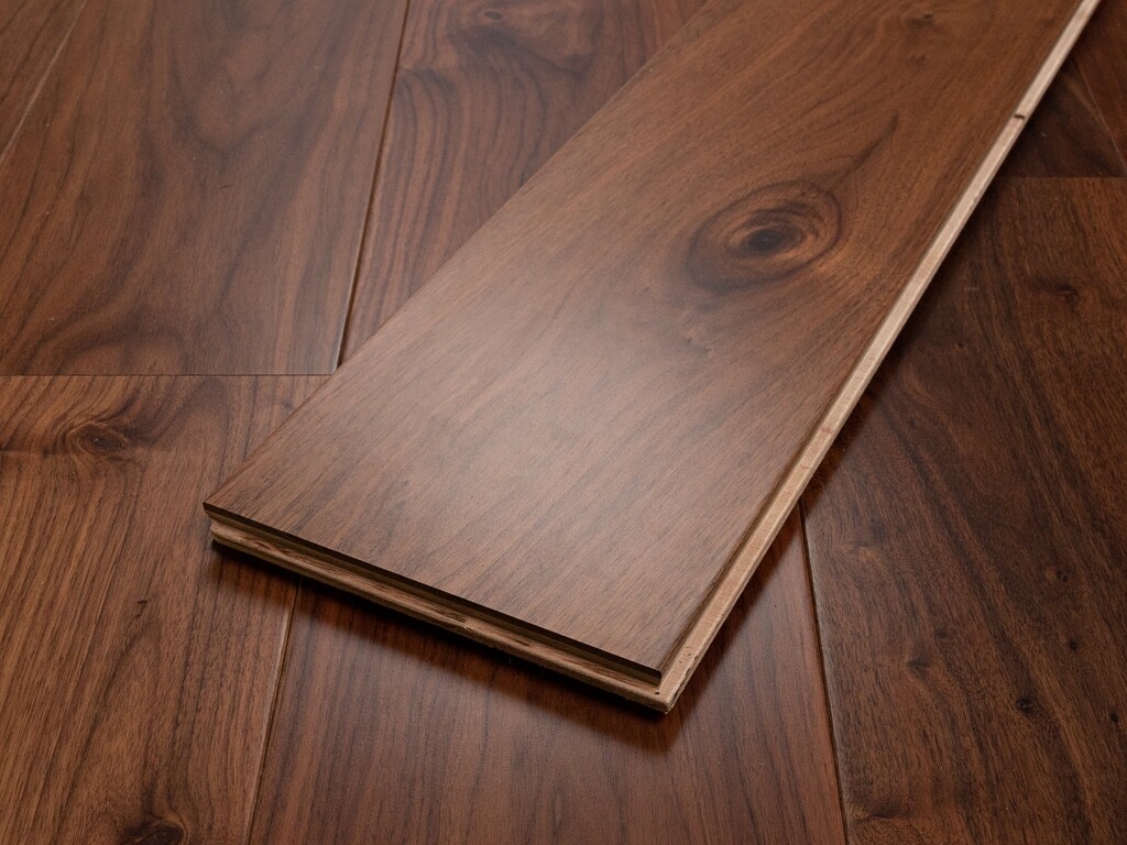 Timberlay Engineered Walnut Wood Flooring, Lacquered, 190x4x20 Mm