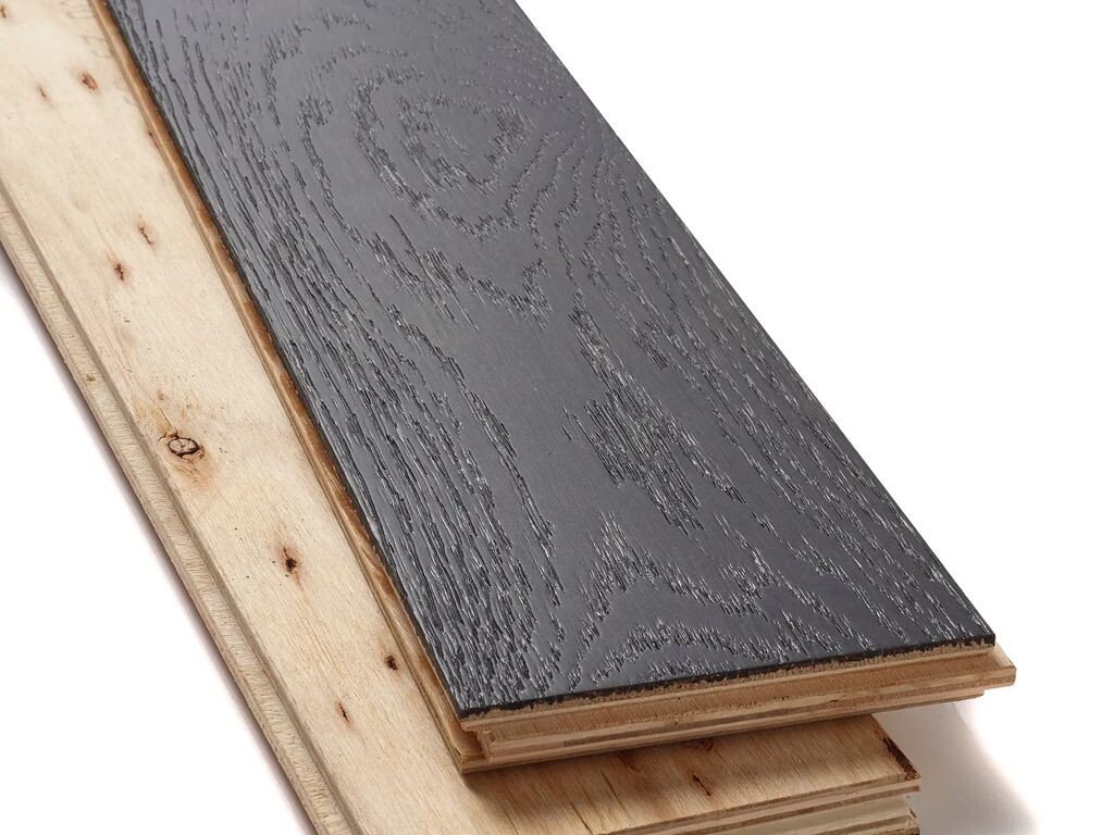 Evolve Engineered Oak Flooring, Black Washed, Brushed & Lacquered, 125x5x18 Mm