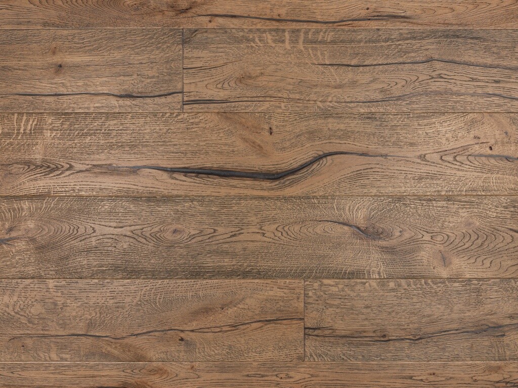 Timberlay Engineered Oak Flooring, Antique Dark Brown, Distressed & Oiled, 190x6x20 mm