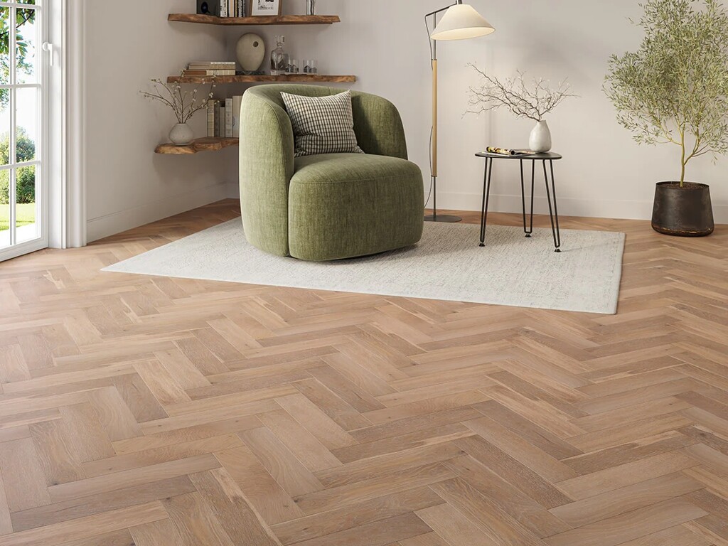 Timbercraft Malton Oak Parquet Flooring, Brushed & Oiled, 90x450x15 mm
