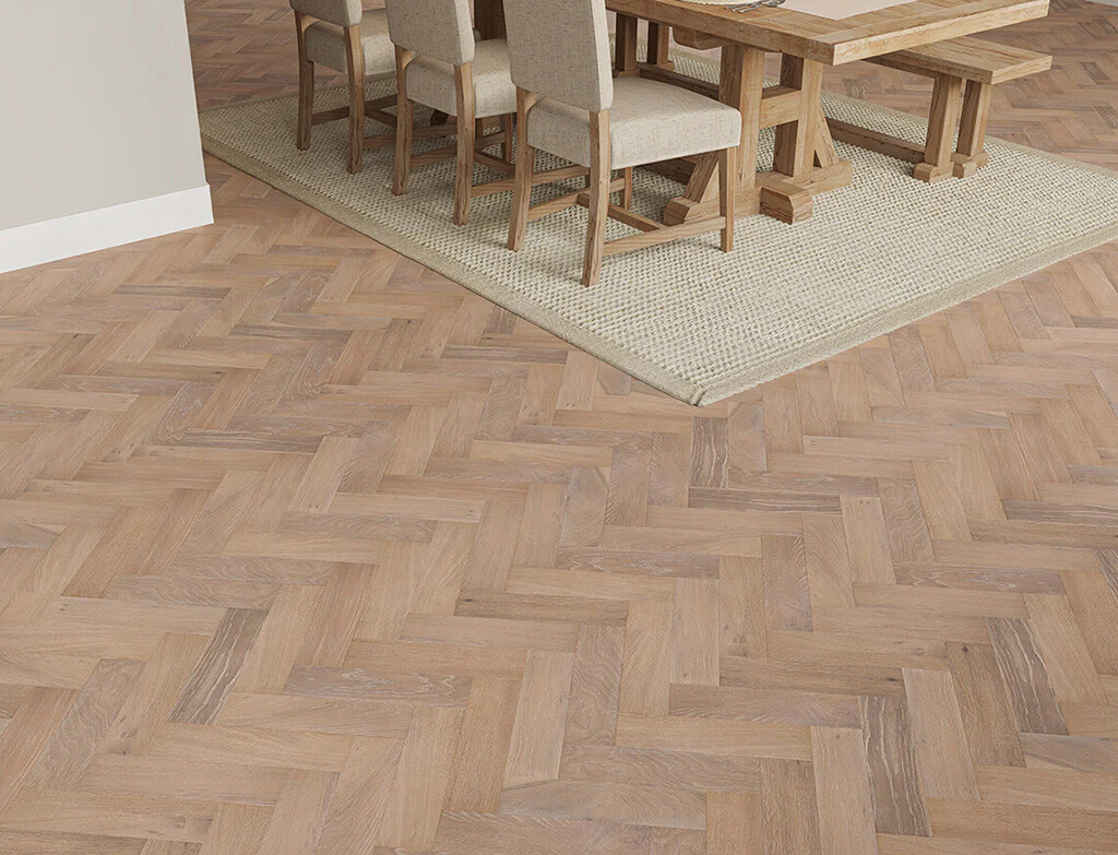 Timbercraft Imperial Oak Parquet Flooring, Brushed & Lacquered, 90x450x15 mm