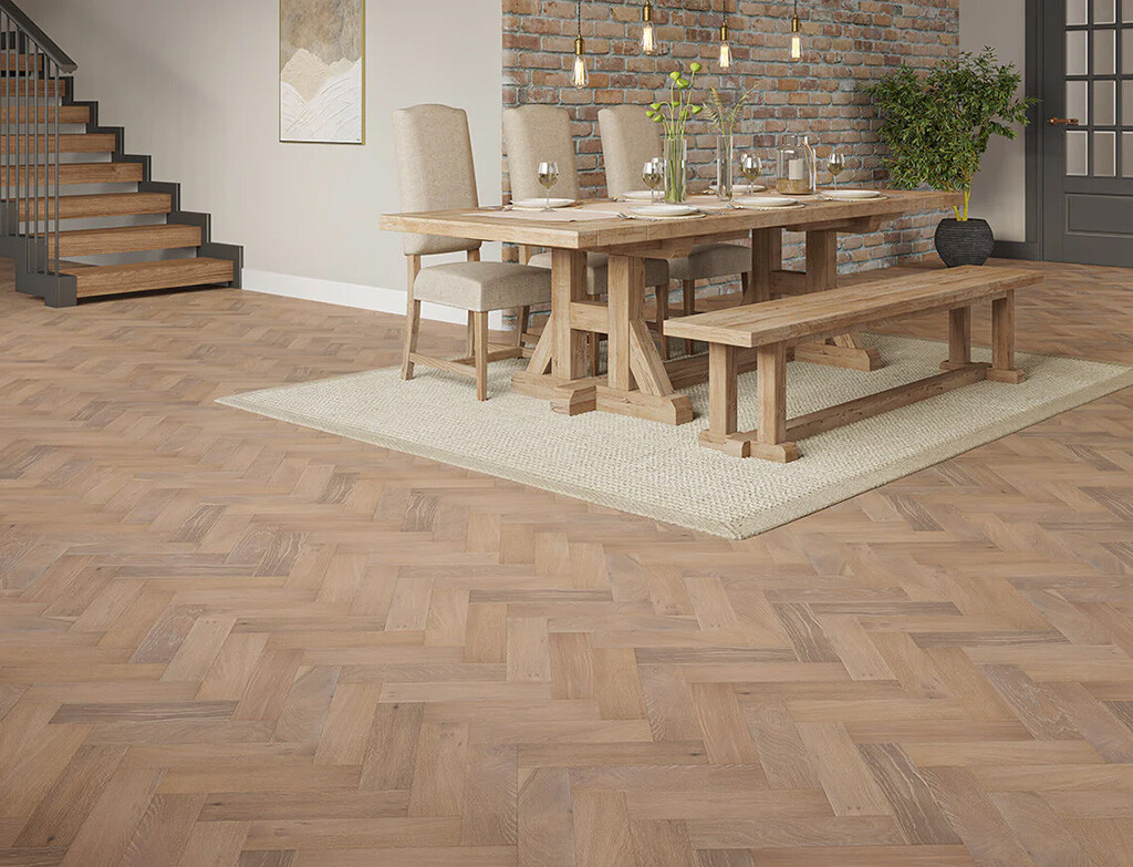 Timbercraft Imperial Oak Parquet Flooring, Brushed & Lacquered, 90x450x15 mm image