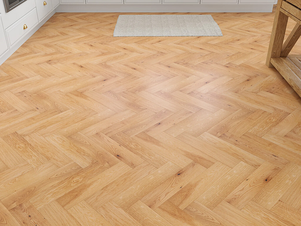 Timbercraft Haldon Oak Parquet Flooring, Brushed & Oiled, 80x350x20 mm